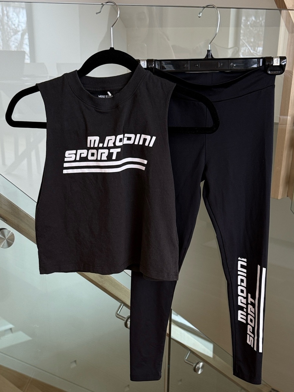 Mini Rodini Black Graphic Logo Tank & Tights Organic Cotton 7-9 yrs